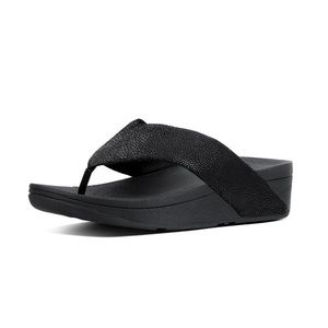 FitFlop Women's Black Swoop-Toe Thong Slide Sandals Size US 8
